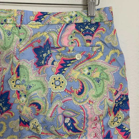 Ralph Lauren Golf Womens Paisley Bermuda Shorts Size 12 Pockets Colorful - Picture 11 of 11